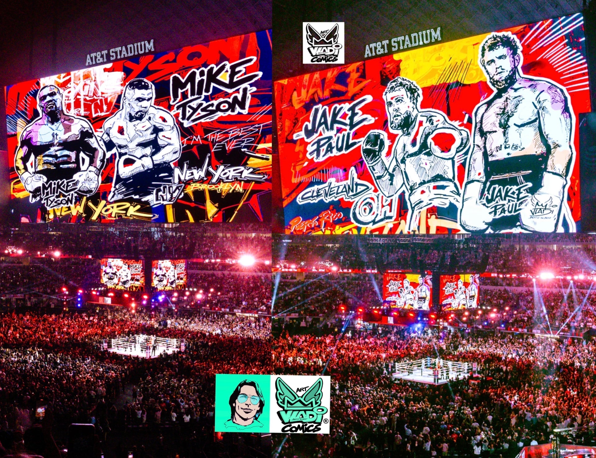 Jake Paul vs Mike Tyson Boxing Artist Art VLADI