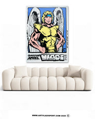 Pop art comic edition print of Guardian Angel by Art VLADI on canvas