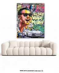 Pop art comic style canvas print by Art VLADI – Jordan Belfort “Wolf of Wall Street” edition