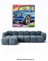 Edition canvas print of Mercedes G pop art painting by Art VLADI in comic style