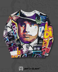 Art VLADI - Mint Elite Capone Sweatshirt – Front View of Luxury Pop Art Comics Design