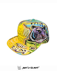 Alternate side view of TIGER 16 Hat 1of1 by Art VLADI — unique pop art comic design with hand-drawn tiger details and bold colors.