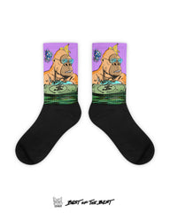 Bold "Money KONG" socks by Art VLADI – pop art comic style with luxury streetwear vibes