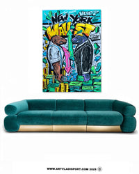 Limited edition Wall Street New York canvas by Art VLADI — bold pop art comics style, luxury print for collectors