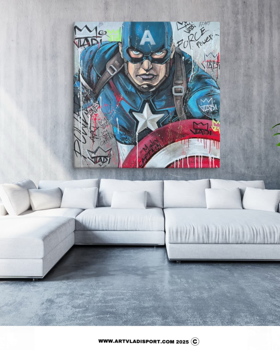 Edition canvas print of Captain America in bold pop art comic style by Art VLADI