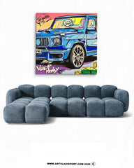 Edition canvas print of Mercedes G pop art painting by Art VLADI in comic style